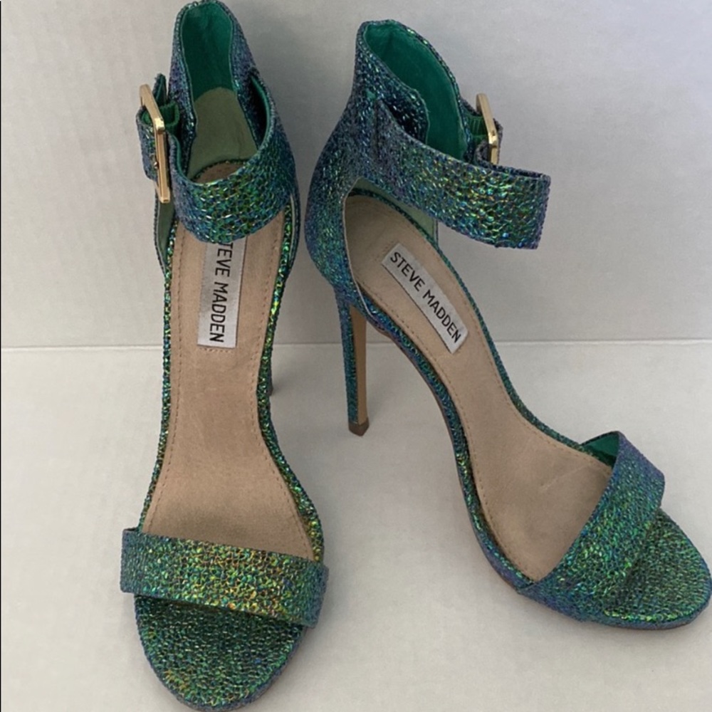 Steve Madden Size 6.5 Sandals.  Heels just under 5”. In Excellent Condition